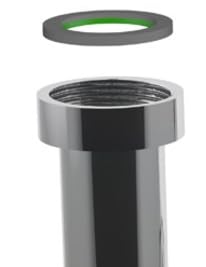 BSSTORE Sifone cromato per lavandino, entrata 1"1/4 x 100 mm, scarico diametro 32 mm, lunghezza 250 mm