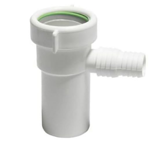BSSTORE Prolunga Universale con Attacco Lavatrice, Ghiera e Guarnizione, 1"1/4 x 32mm, Polipropilene Bianco