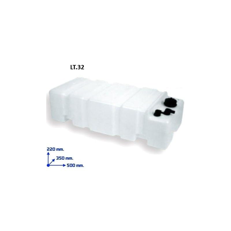 BSSTORE Serbatoio Acqua Tipo Piatto, Salvaspazio, per Barca, Gommone, Camper, Lt 32, Cm 50x35x22