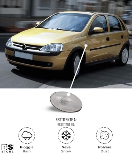 BSSTORE® Freccia Laterale Indicatore di Direzione Bianco Compatibile Con CORSA | MERIVA | COMBO