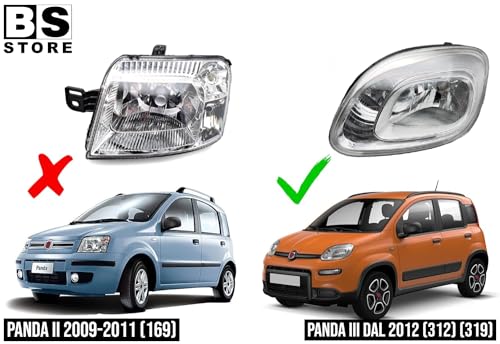 BSSTORE® Faro Proiettore Anteriore H4 Con Motore Elettrico Per Panda Dal 2012 (312, 319)
