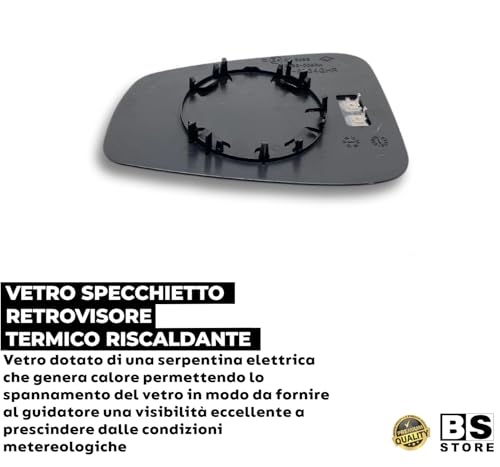 BSSTORE Piastra Vetro Specchio Retrovisore Termica Compatibile Con LAGUNA