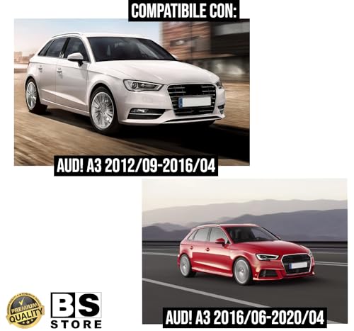 BSSTORE® Piastra Vetro Specchio Retrovisore Termico Compatibile Con A3 2012-2020/A3 Berlina 4 Porte 2013-2016