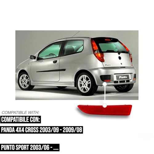 BSSTORE Catadiottro Catarifrangente Posteriore Compatibile Con PUNTO SPORT | PANDA 4X4 CROSS