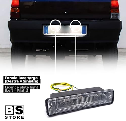 BSSTORE Fanale Luce Targa per PANDA dal 1986 al 2003 (141, 141A), CROMA 1991-1995, 127 1981-1983