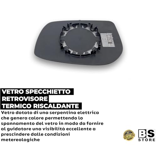 BSSTORE® Piastra Vetro Specchio Retrovisore Termico Compatibile Con AURIS 2007-2012