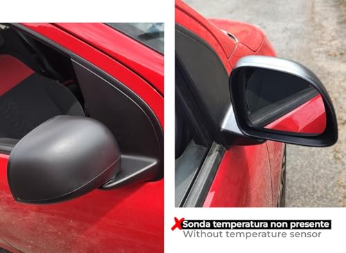 BSSTORE Specchietto Retrovisore Esterno Nero per Panda dal 2012 (312, 319) con Regolazione Manuale e Calotta Da Verniciare