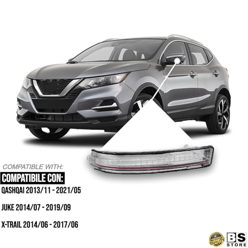 BSSTORE Fanalino Freccia Specchietto Retrovisore Laterale Compatibile Con QASHQAI | JUKE | X-TRAIL