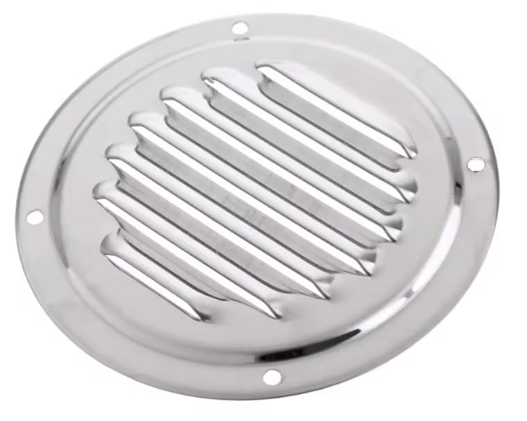 BSSTORE Griglia di Ventilazione Circolare in Acciaio Inox, 125mm di Diametro, per Barca