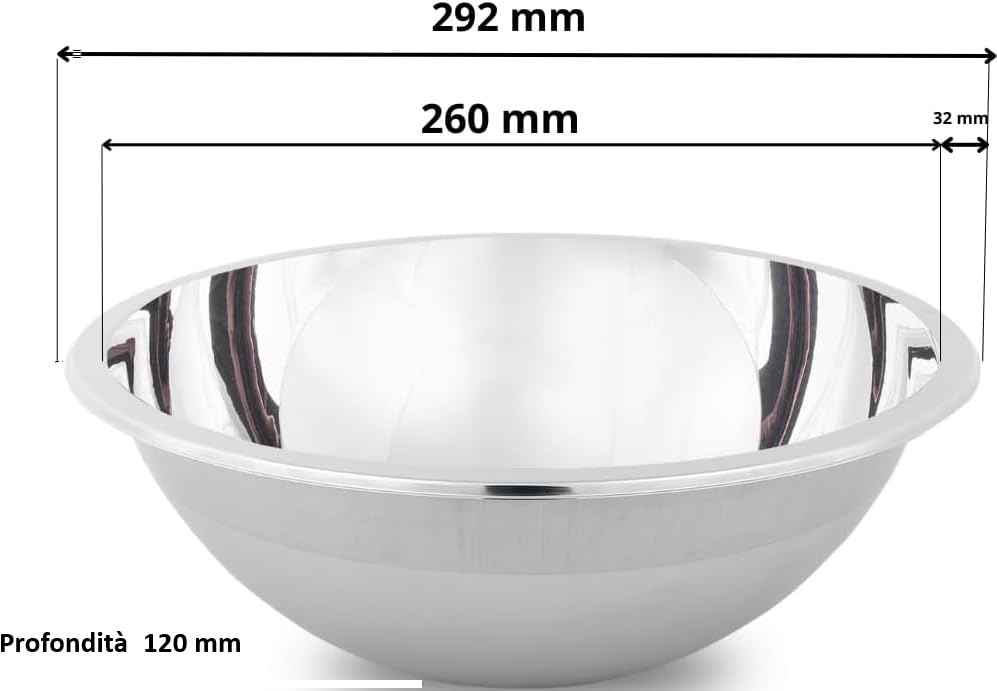 BSSTORE Lavello Sferico In Acciaio Inox Lucidato A Specchio, Diametro Esterno cm 29, Per Barca, Gommone, Camper