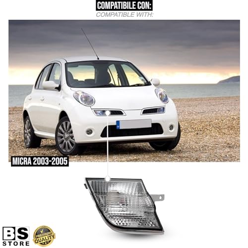 BSSTORE® Freccia Anteriore Indicatore Di Direzione Bianco Compatibile Con Micra 2003-2005