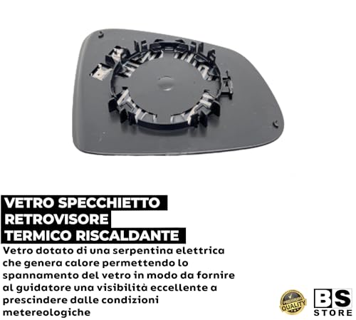 BSSTORE® Piastra Vetro Specchio Retrovisore Termico Compatibile Con ForTwo/ForFour/Twingo 2014 In Poi