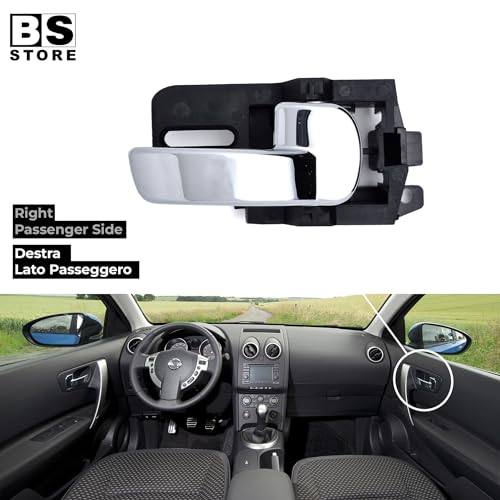 BSSTORE Maniglia Porta Interna Cromata Anteriore e Posteriore per Qashqai (J10, NJ10) dal 2007 al 2013