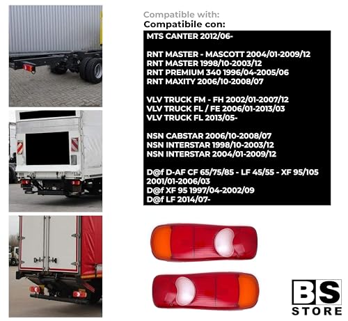 BSSTORE Lente Fanale Posteriore per N. CABSTAR 2006-2008, VLV TRUCK 2002, RNT MASTER 1998-2003 e Tanti Altri Camion/Rimorchi