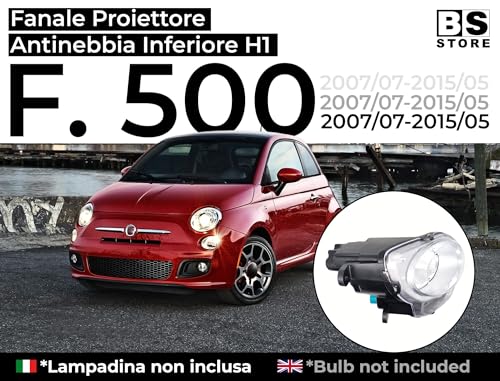 BSSTORE Fanale Proiettore Antinebbia Inferiore H1 per F!AT 500 (312) 2007-2015