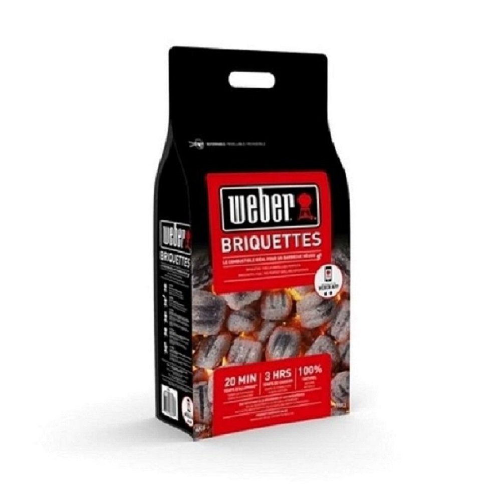 Weber Bricchette di Carbone 4 kg, Nero, 40,5 x 35,2 x 17,2 cm, 17667