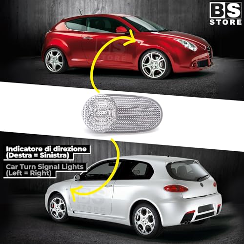 BSSTORE Freccia Laterale Compatibile per 147 2000-2004, GT 2004-2010, MiTo 2008, F. Bravo II 2007