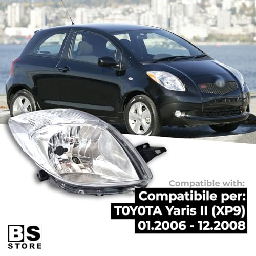 BSSTORE Faro Proiettore Anteriore H4 per T0Y0TA YARIS (XP9) 2006-2008