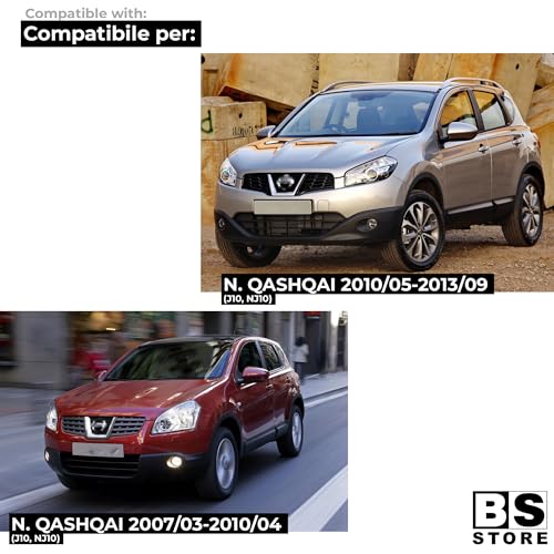 BSSTORE Maniglia Porta Interna Cromata Anteriore e Posteriore per Qashqai (J10, NJ10) dal 2007 al 2013