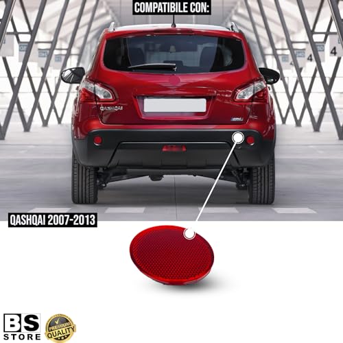 BSSTORE® Catadiottro Catarifrangente Rosso Posteriore Compatibile Con QASHQAI 2007-2013