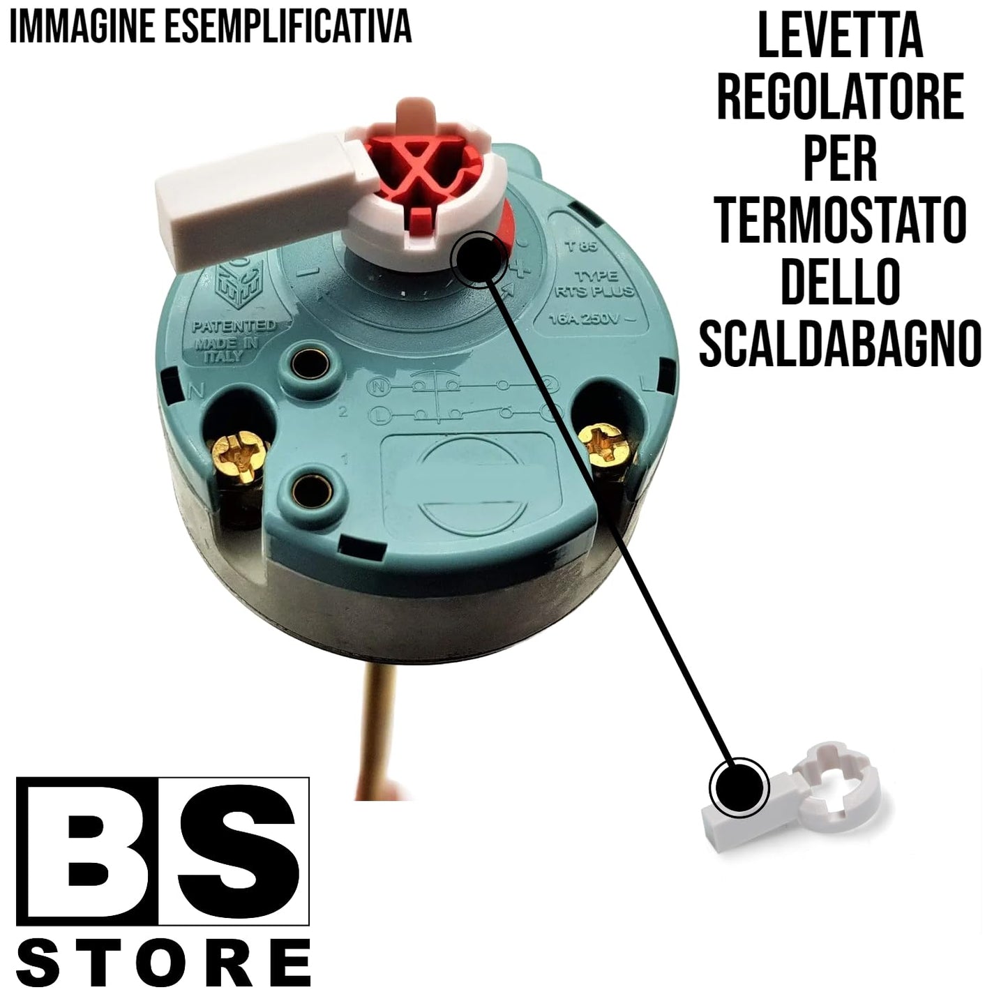 BSSTORE Levetta Bianca Regolatore Termostato Scaldabagno