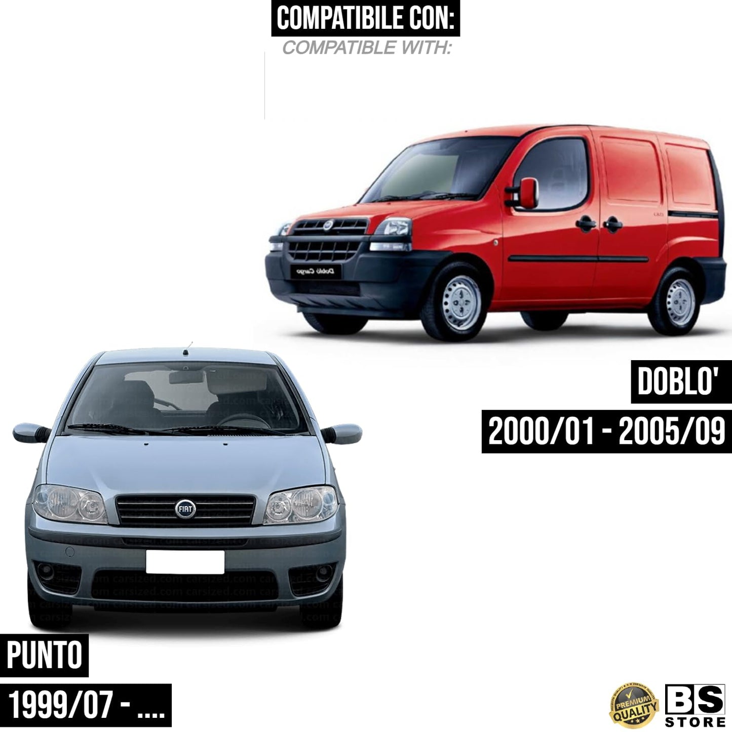 BSSTORE Gruppo Ottico Freccia Laterale Crystal Compatibile Con PUNTO | DOBLO'