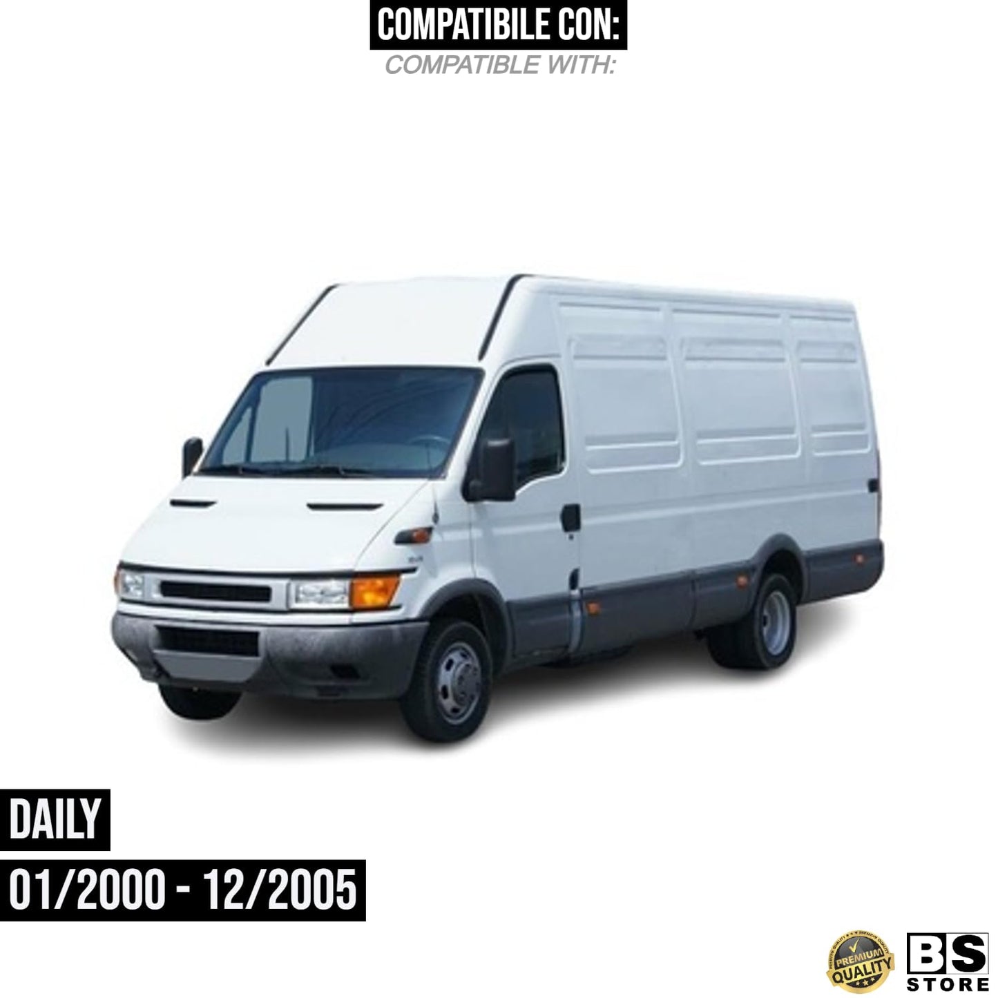 BSSTORE Piastra Vetro Specchio Retrovisore Superiore Termico Compatibile Con DAILY 2000-2005