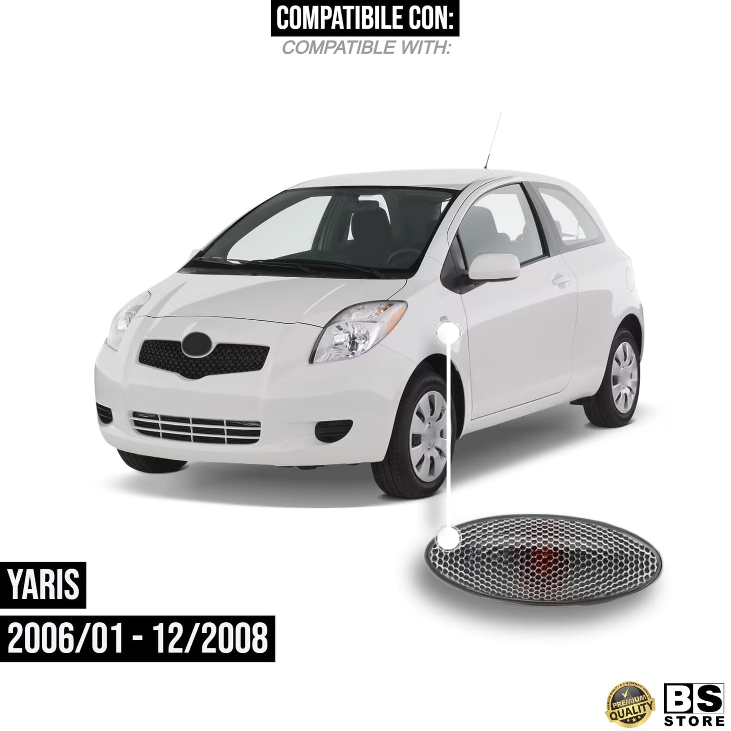 BSSTORE Gruppo Ottico Freccia Laterale Compatibile con YARIS 2006-2008