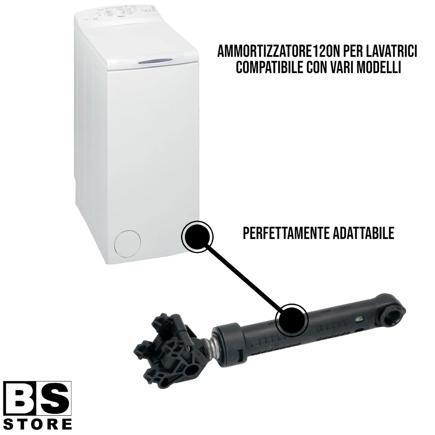 BSSTORE Ammortizzatore Per Lavatrice 120N Compatibile Con Vari Modelli Equivalente a 481252918043