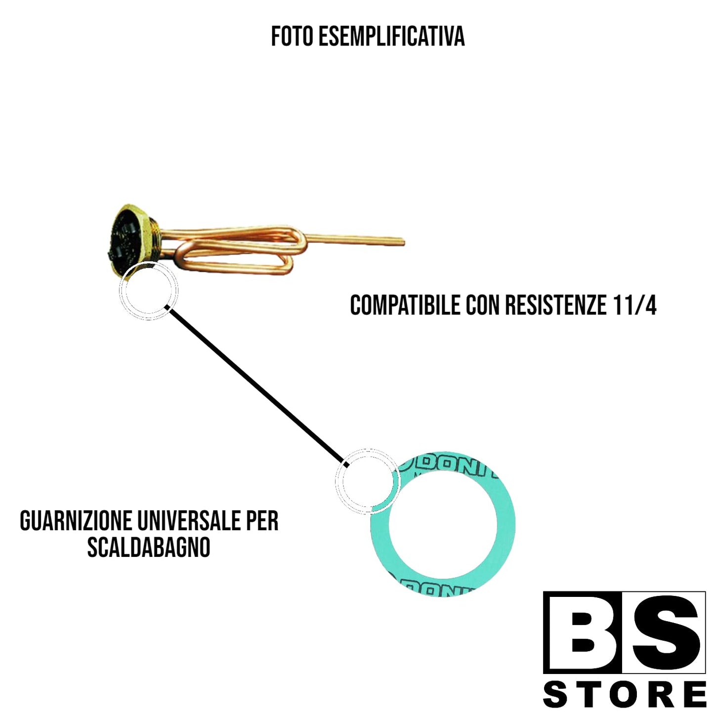 BSSTORE Guarnizione Scaldabagno per Resistenza 11/4 Diametro 55 Mm