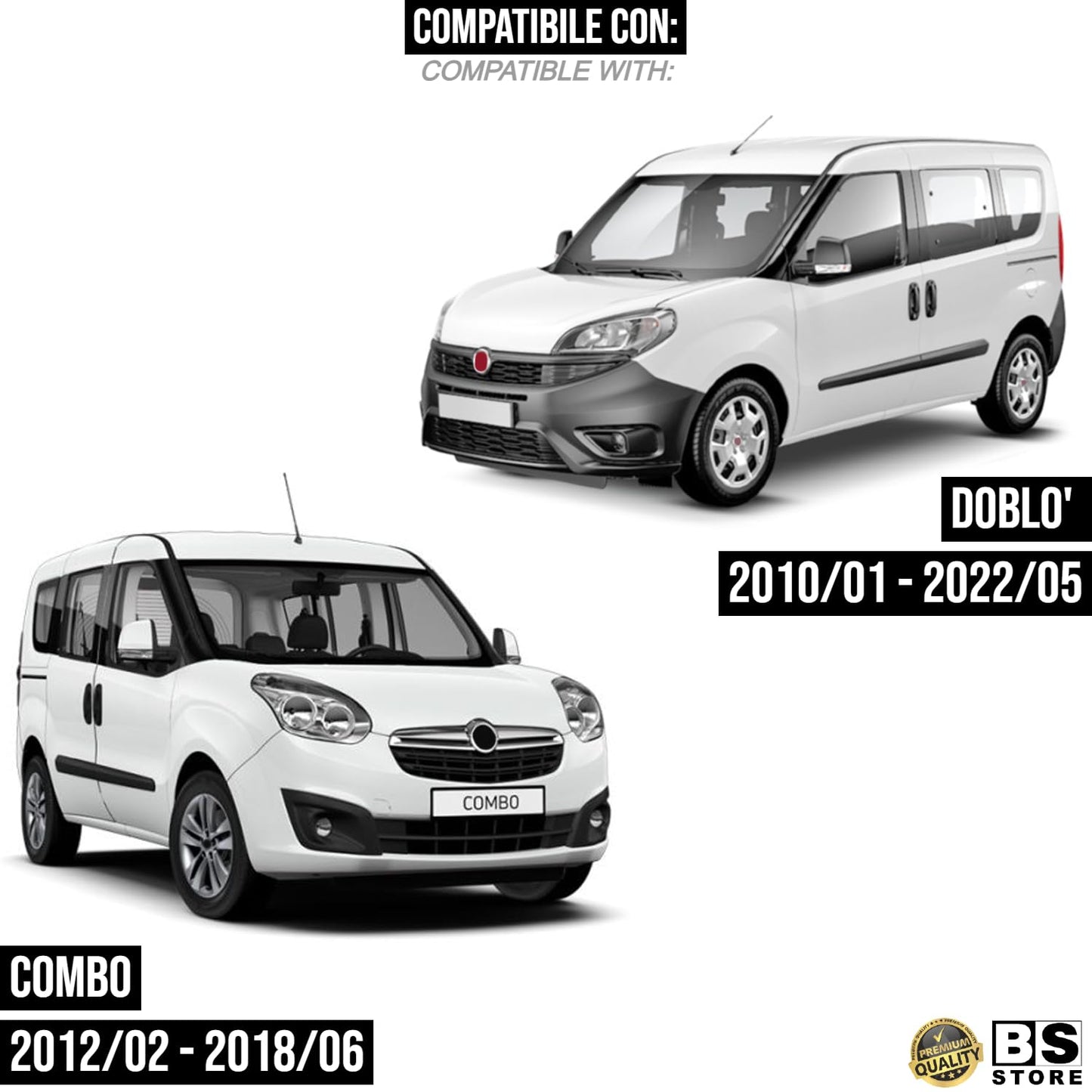 BSSTORE Piastra Vetro Specchio Retrovisore Termico Compatibile Con DOBLO' | COMBO