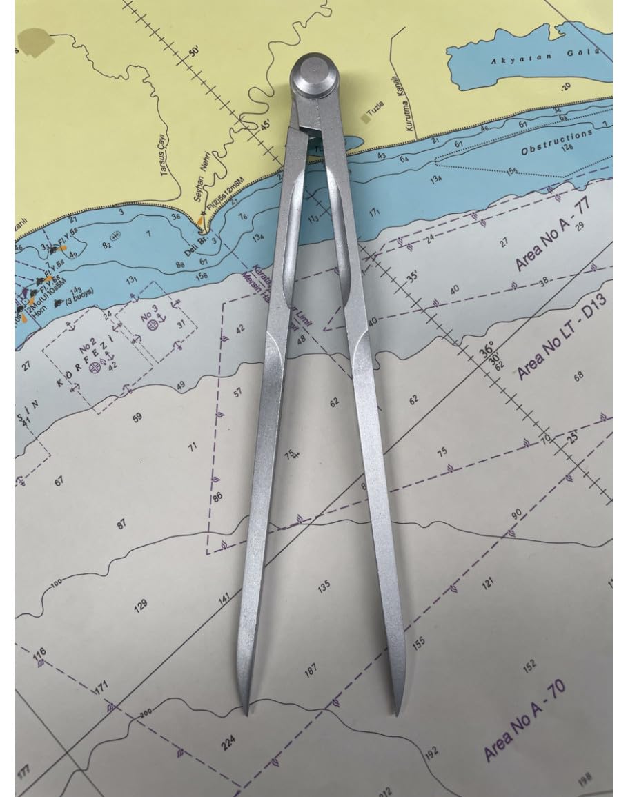 BSSTORE Compasso Nautico Cromato Lunghezza 18 CM