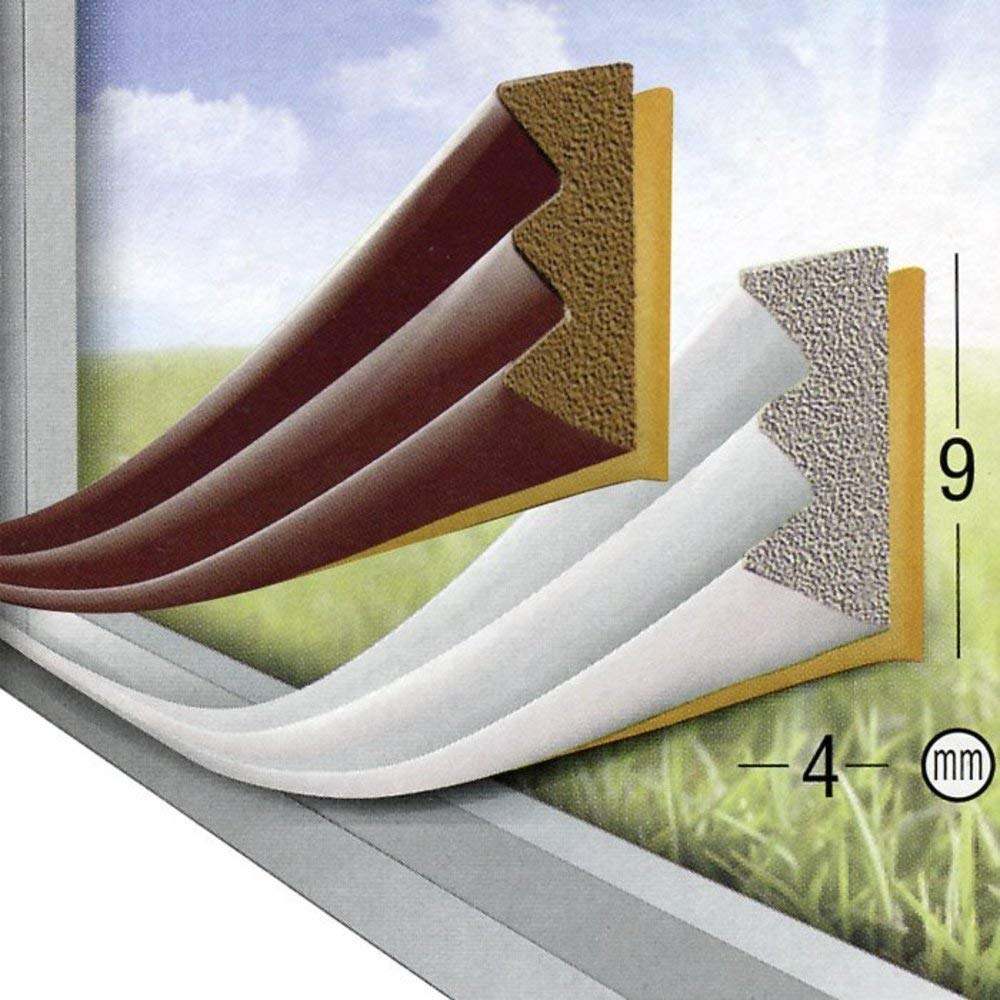 VERDELOOK, Geko 940001, Guarnizione per porte e finestre, L: 6 m, L x A: 9 x 4 mm, durata massima: 8 anni, Marrone (braun)