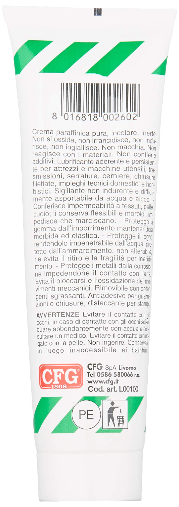CFG Grasso di Vaselina Tecnica ND Tubo 125ML, INCOLORE, 125 ML