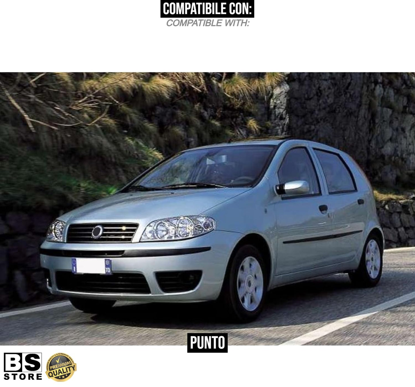 BSSTORE Mascherina Autoradio 1 DIN Compatibile Con PUNTO