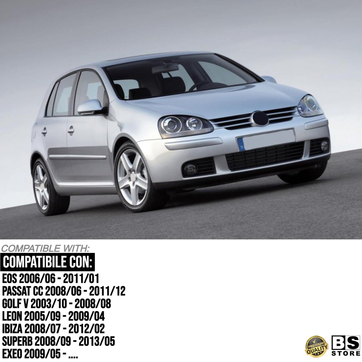BSSTORE Fanale Luce Targa Posteriore Compatibile Con GOLF V | LEON | IBIZA | E Molte Altre Auto