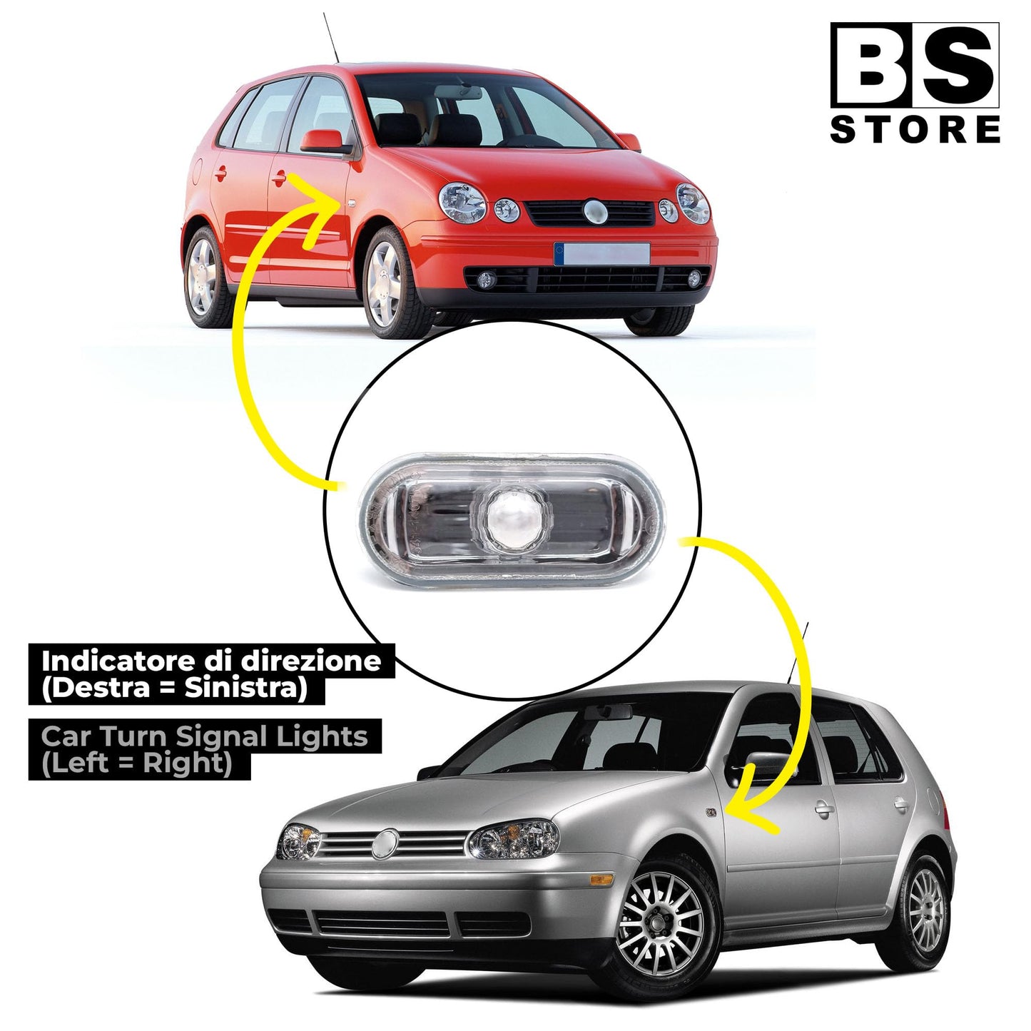 BSSTORE Freccia Laterale per GOLF 4 1997-2003, POLO 3 4 1999-2005, PASSAT B5 2000-2005, AROSA 200-2004