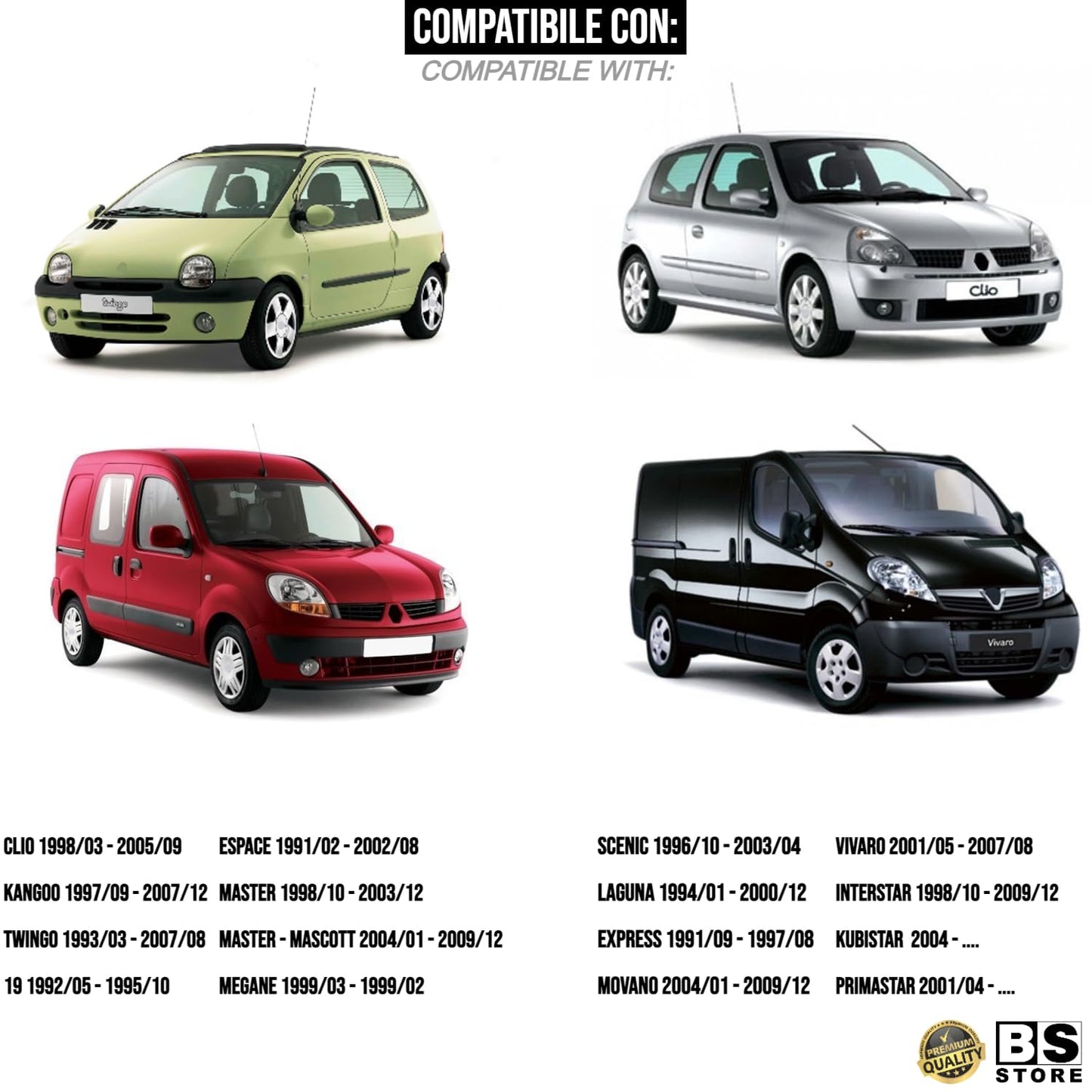 BSSTORE Gruppo Ottico Freccia Laterale Compatibile Con CLIO | KANGOO | TWINGO e Molte Altre Auto