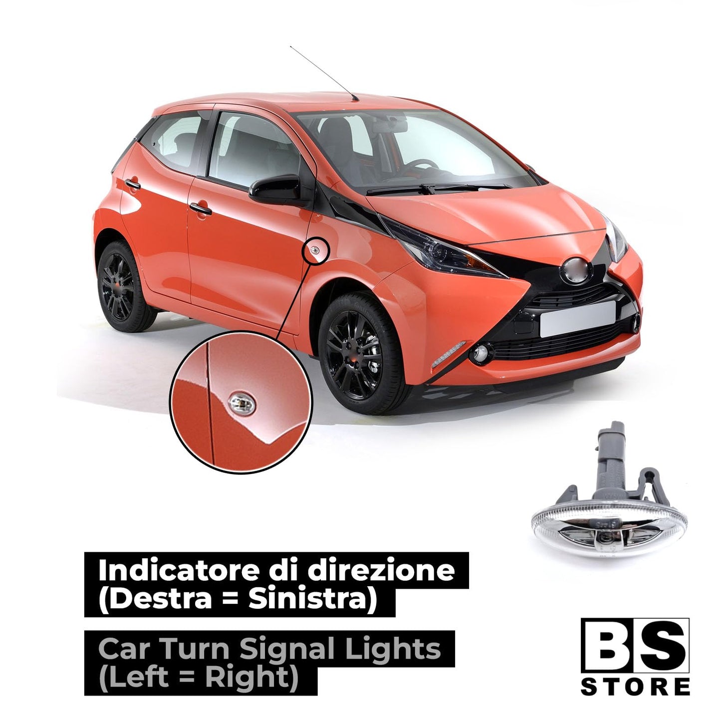 BSSTORE Freccia Laterale Indicatore di Direzione per AYGO 2005-2018, C1 C5 | 107 1007 407 | VIVARO 2019 e Tante Altre Auto