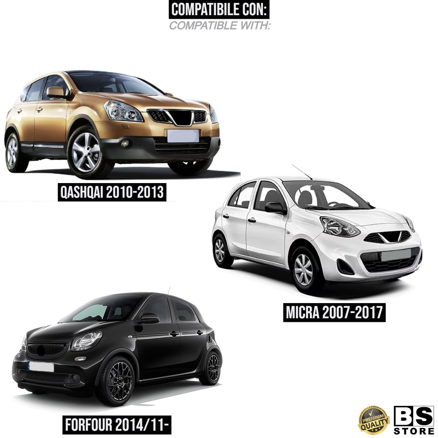 BSSTORE® Freccia Laterale Indicatore di Direzione Bianco Compatibile Con KOLEOS | MICRA | QASHQAI e Molte Altre Auto