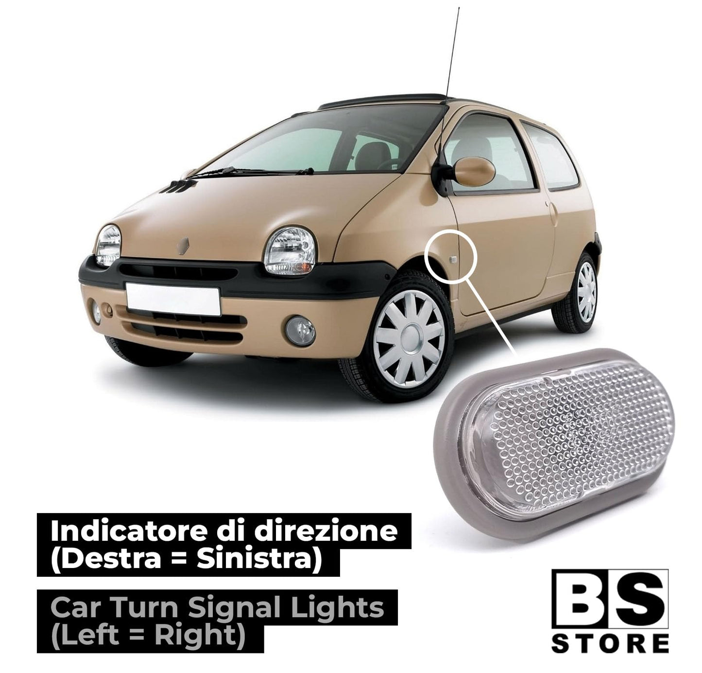 BSSTORE Freccia Laterale Compatibile per CLIO 1990-2005, TWINGO 1993-2007, MOVANO 2004-2009, VIVARO 2001-2007 e Tante Altre Auto