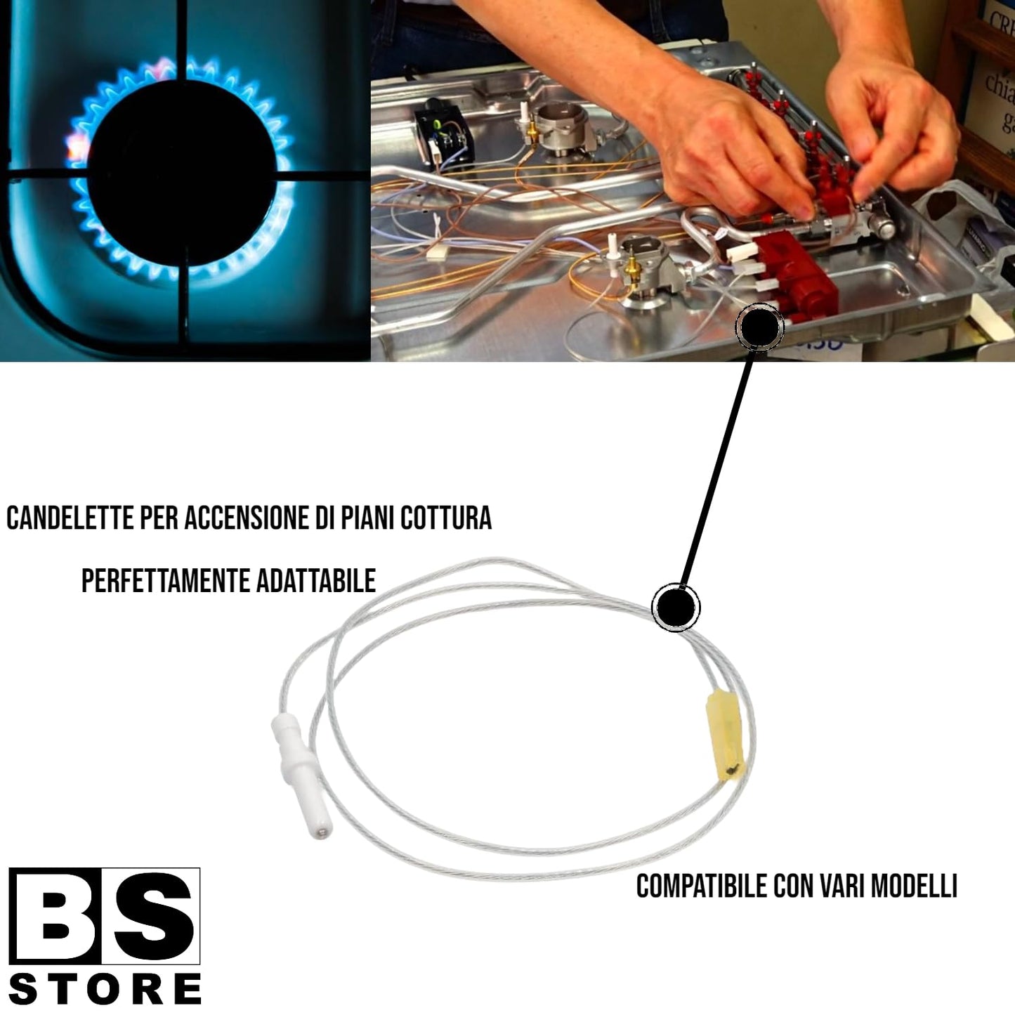 BSSTORE Candeletta Accensione Compatibile Con Vari Modelli Equivalente A C00052951