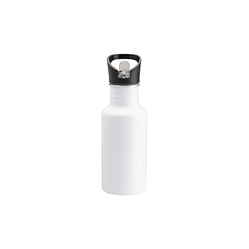 BSSTORE - Bottiglia in Alluminio con Cannuccia Estraibile (600ml) Tappo con chiusura a Vite con Manico, Chiusura Antigoccia. Per Sport, Campeggio, Bicicletta, Fitness, Yoga, Scuola, Palestra.