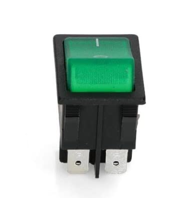 BSSTORE Pulsante Luminoso Verde Universale Bipolare 4 Contatti 20A 250V