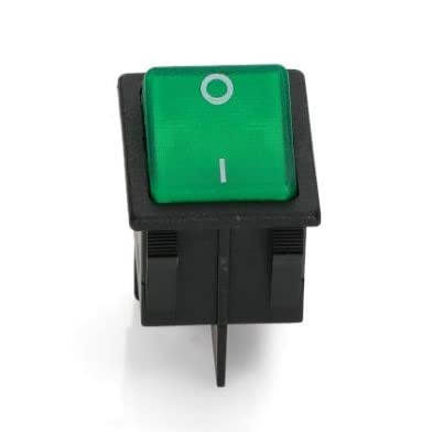 BSSTORE Pulsante Luminoso Verde Universale Bipolare 4 Contatti 20A 250V