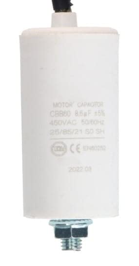 BSSTORE Condensatore Avviamento Motorino Elettrico 8,6uF 450V Con Cavo Compatibile Con Lavatrici, Pompe E Compressori