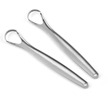 BSSTORE Pulisci Lingua Kit Di 2 Raschietti Per l' Igiene Orale In Acciaio Inossidabile Evita L'Alito Cattivo