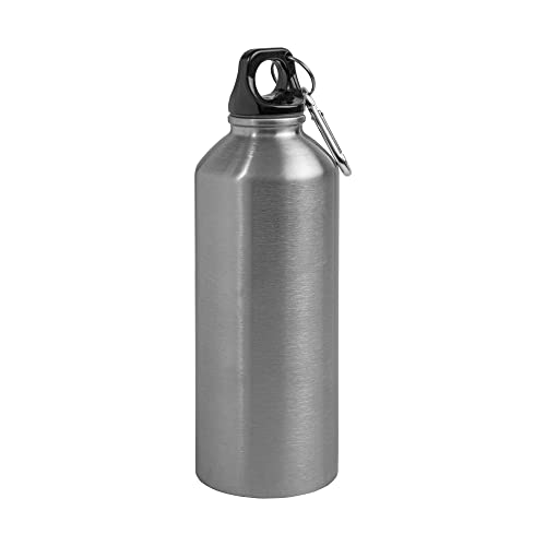 BSSTORE Borraccia con Tappo in Plastica e Moschettone (500ml) in Alluminio - Per Escursioni, Sport, Campeggio, Bicicletta, Fitness, Yoga, Scuola, Palestra.