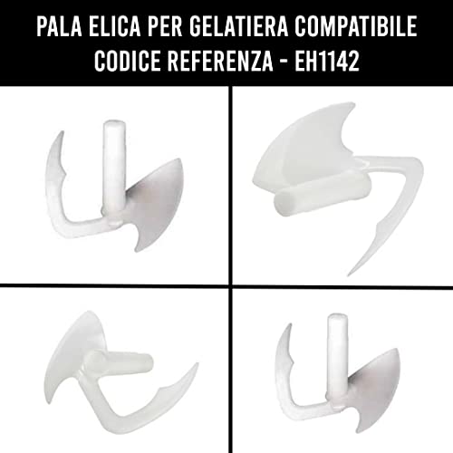 BSSTORE EH1142 Pala Elica Miscelatrice per Gelatiera Gelataio - Compatibile DE LONGHI SIMAC GC5000 GC6000, IM6000, ICK5000 ICK6000 ICK8000