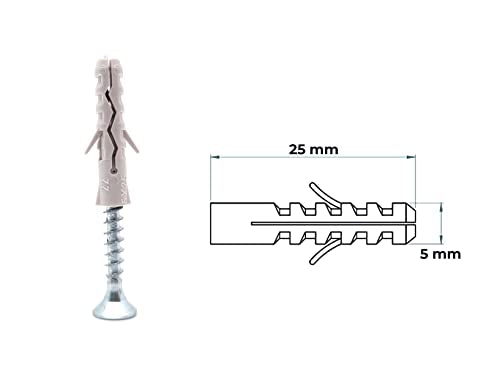 BSSTORE 10 Tasselli a Espansione in Nylon con Vite Truciolare - Ideali per Fai da Te, Bricolage